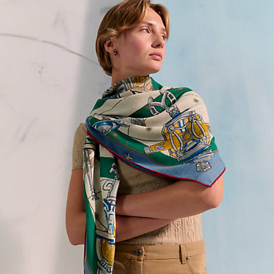Green - Shawls 140 - Cashmere shawls and stoles | Hermès Green - Shawls 140 - Cashmere shawls and stoles | Hermès